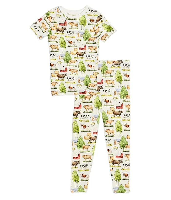 Пижама с принтом короткий рукав Print Short Sleeve Pajama Set Kickee Pants Kids, Sweet Pea Spring Floral