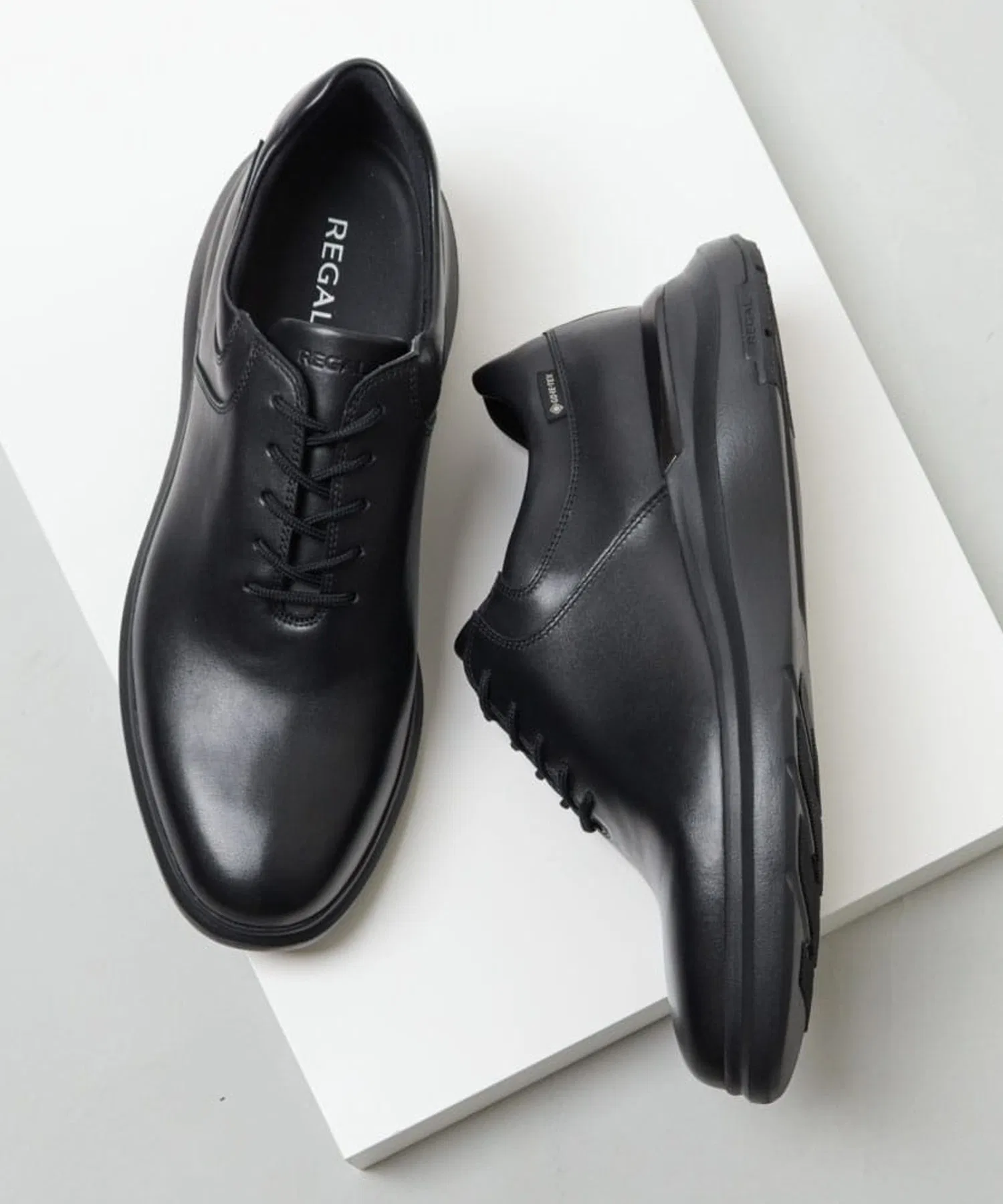 Мужские кожаные туфли REGAL 71HL GORE-TEX чёрные