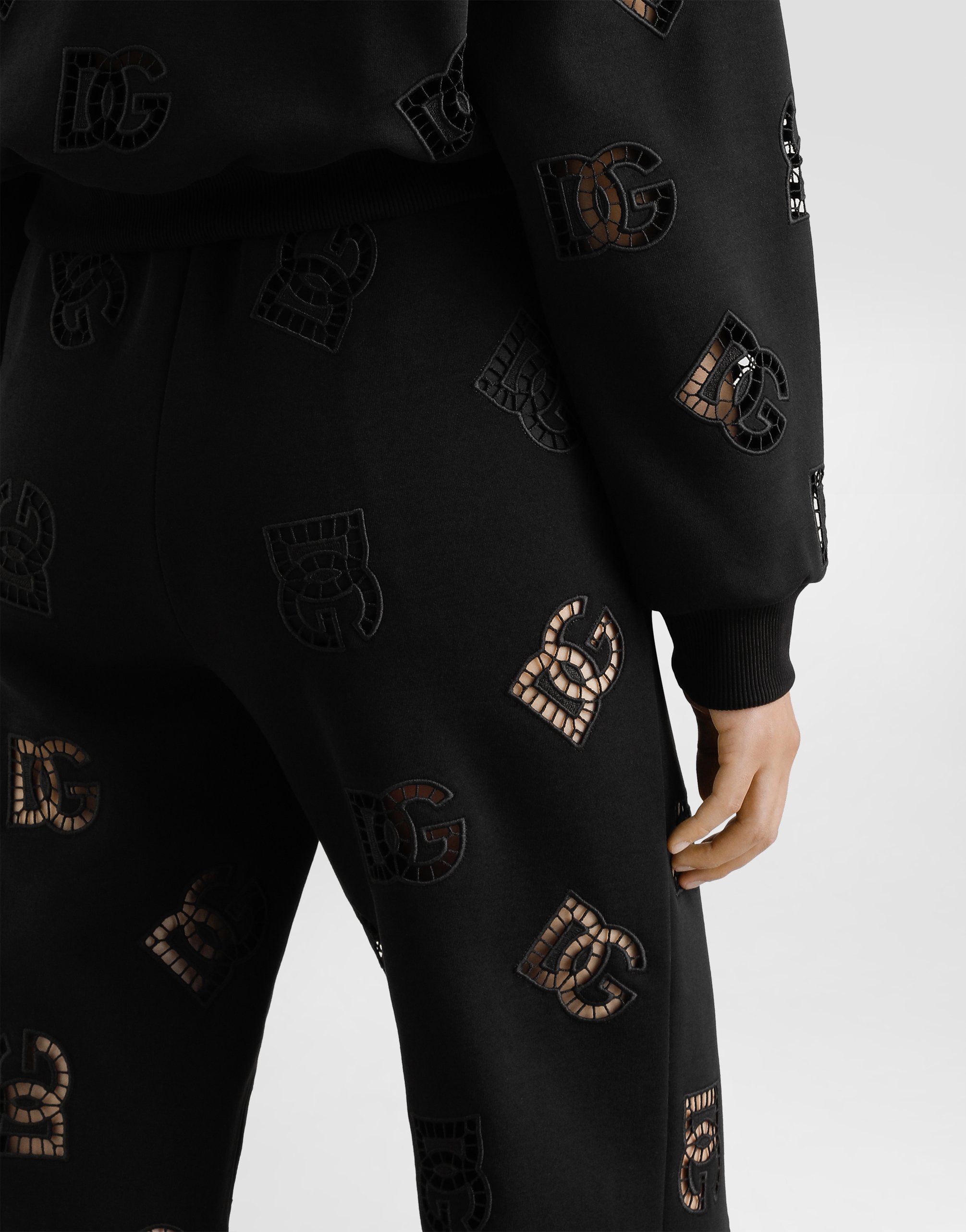 Джоггеры из джерси с вырезом и логотипом dg Dolce & Gabbana, черный — фото 4
