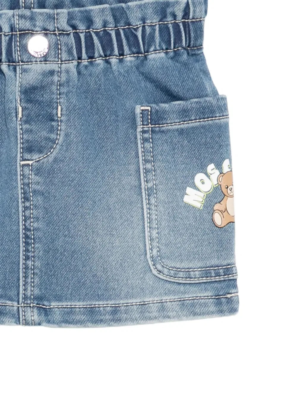 Юбка с карманом и графическим принтом Moschino Kids, синий — фото 3