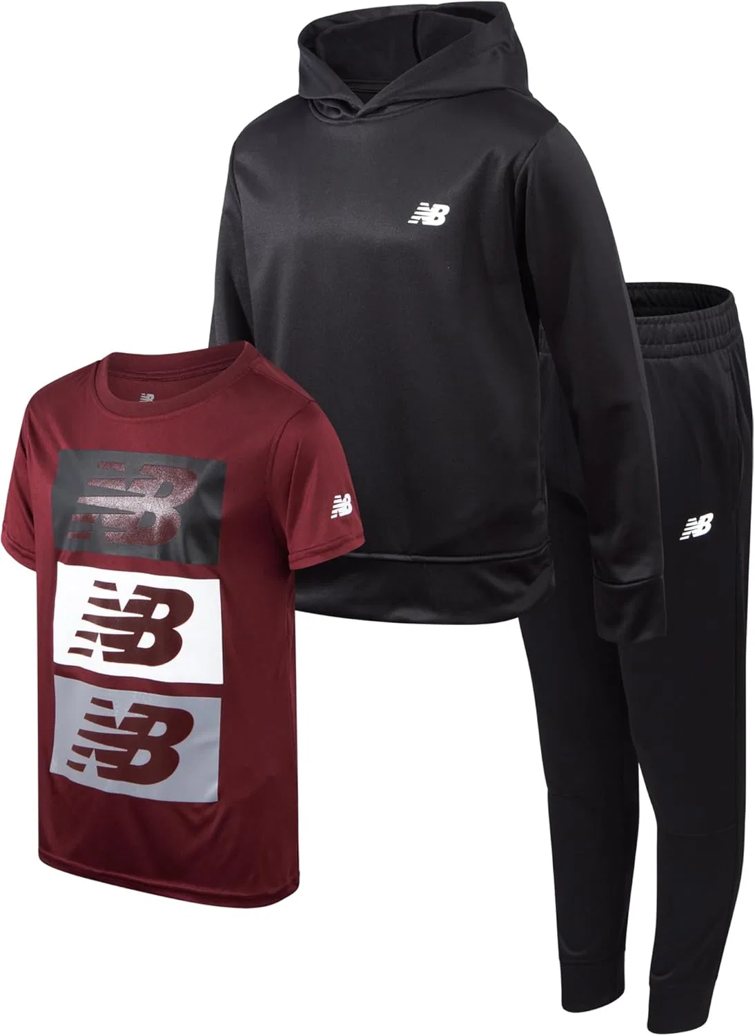 Детский спортивный костюм New Balance из 3 предметов, Black Red