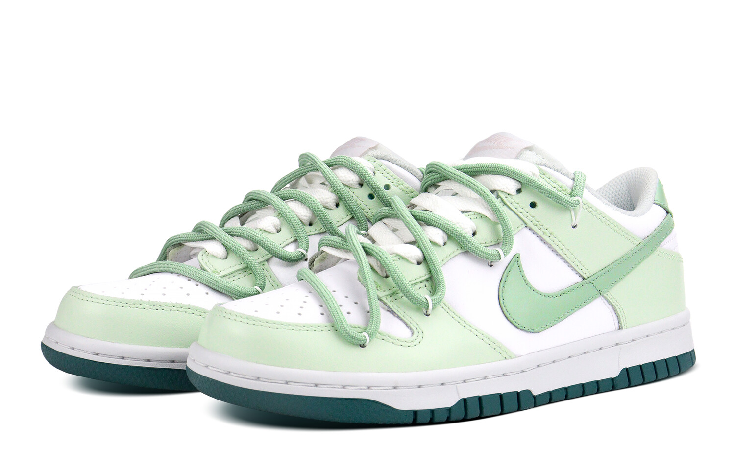 

Кроссовки Nike Dunk Skateboard Shoes Women's Low-Top White, светло-зеленый