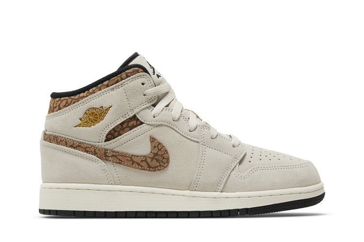 Кроссовки Air Jordan Air Jordan 1 Mid SE GS 'Brown Elephant', коричневый — фото 2