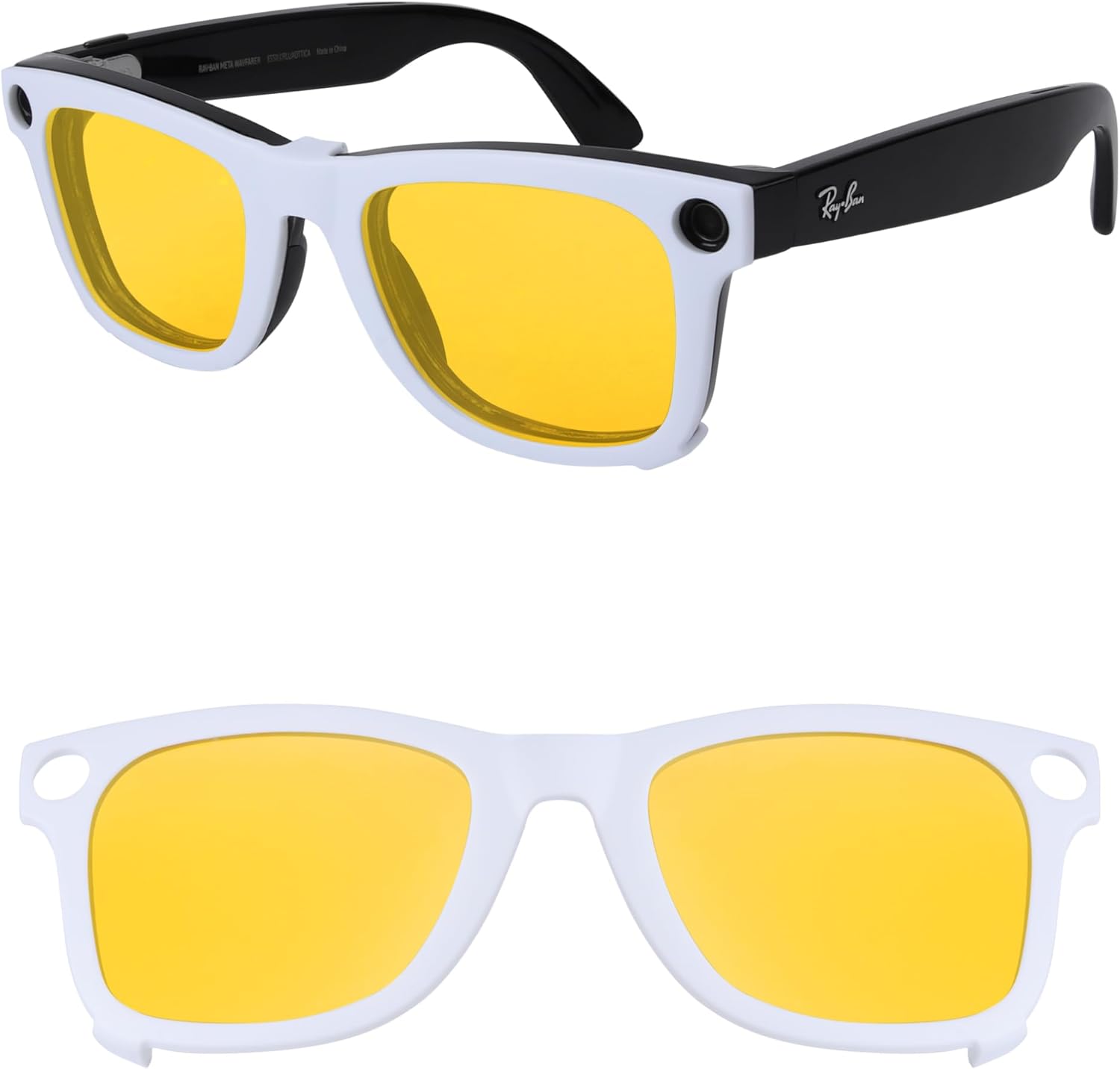 

Поляризованные накладные солнцезащитные очки Ray-Ban Meta Wayfarer RW4008 и Gen 2 RW4012, размер Large 53-22, для мужчин и женщин, с защитой от УФ-излучения HILEEN, Hd Yellow - Non Polarized