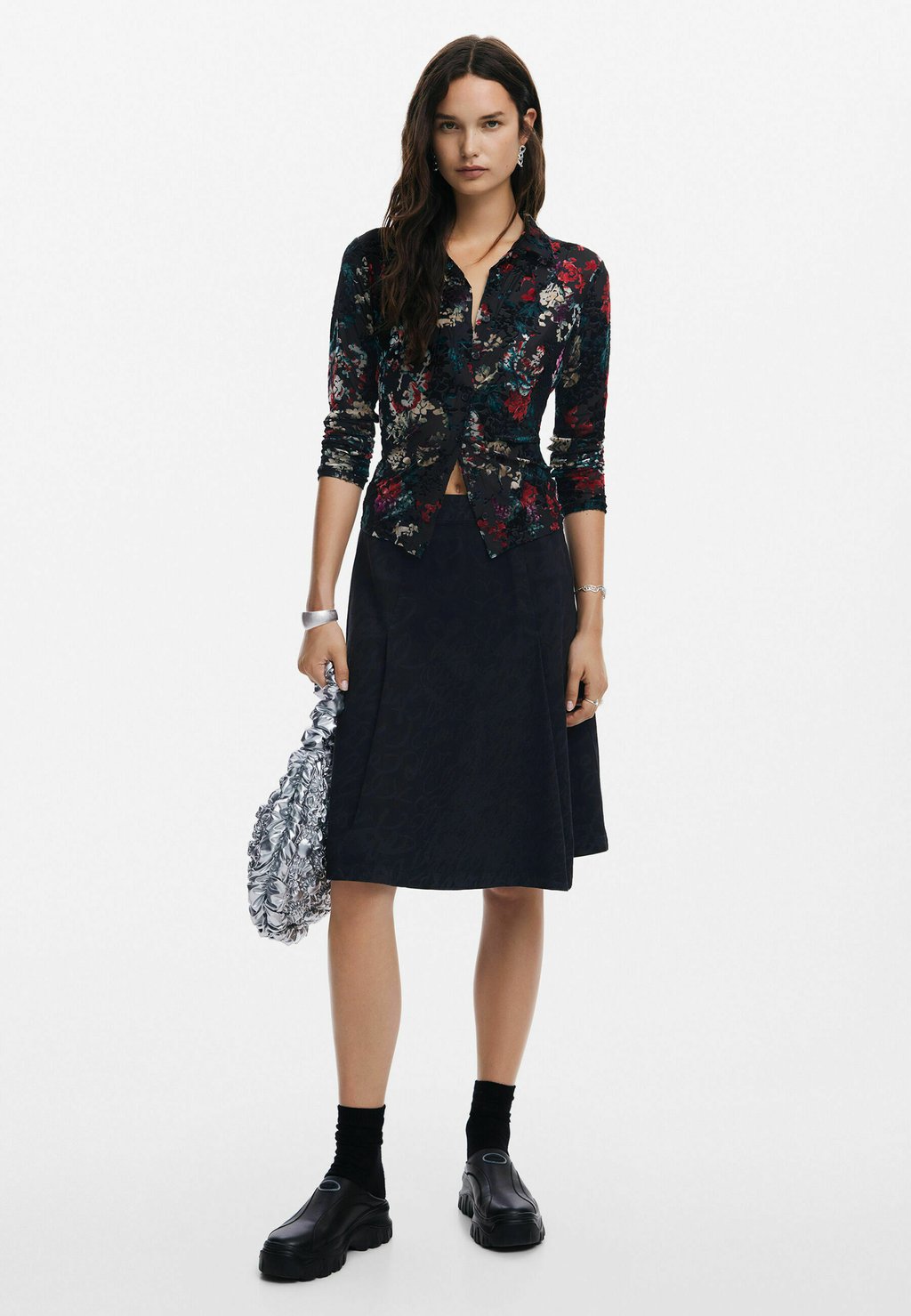

Блузка на пуговицах FLORAL Desigual, черный