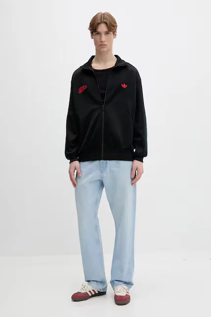 Олимпийка с капюшоном молния Adidas Originals, черный — фото 2
