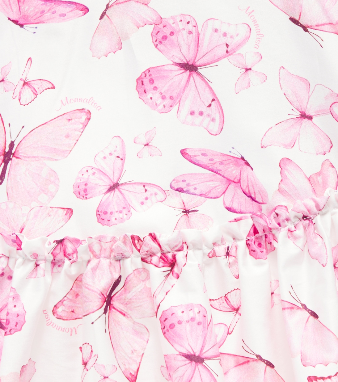 Платье из хлопкового атласа с принтом Monnalisa, Bloom Floral Print — фото 3