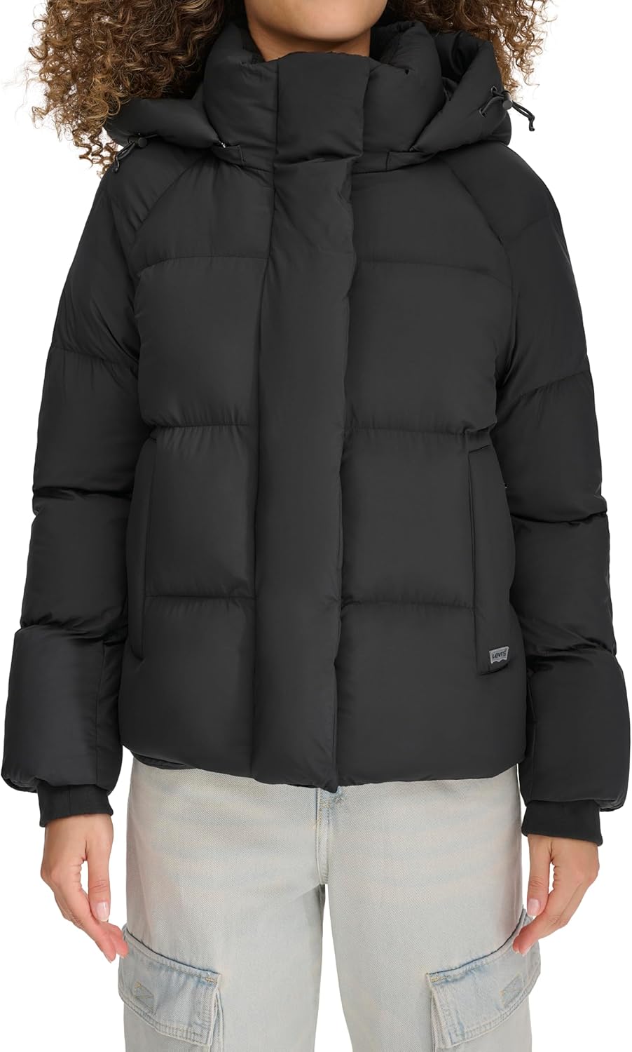

Levi's Женская утепленная куртка с капюшоном Cloud Puff, Black