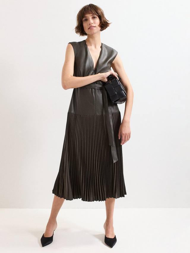 

Petite Aria платье миди с заниженной талией из искусственной кожи Phase Eight, Green