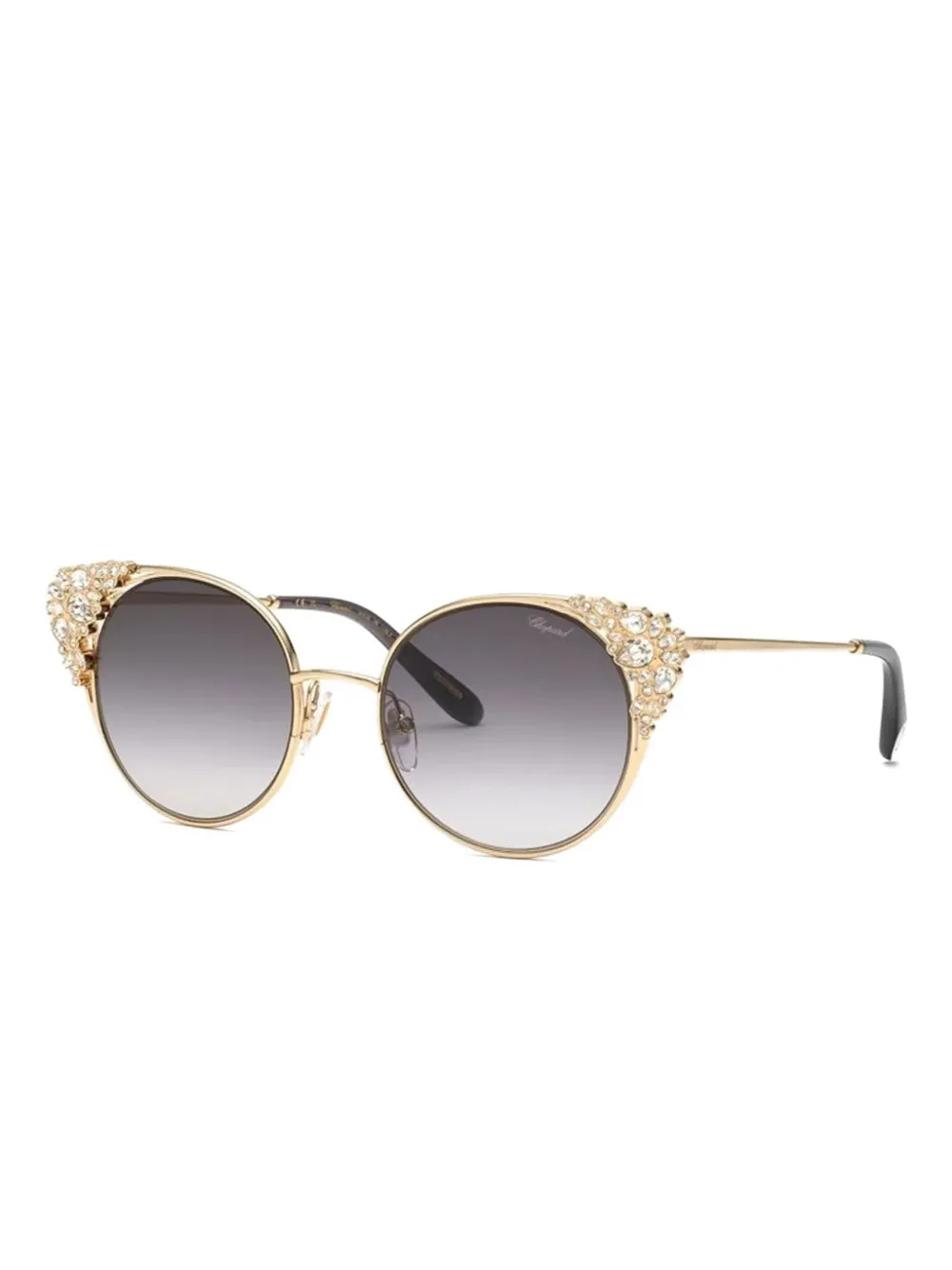 

Круглые солнцезащитные очки, украшенные кристаллами Chopard Eyewear, золотой