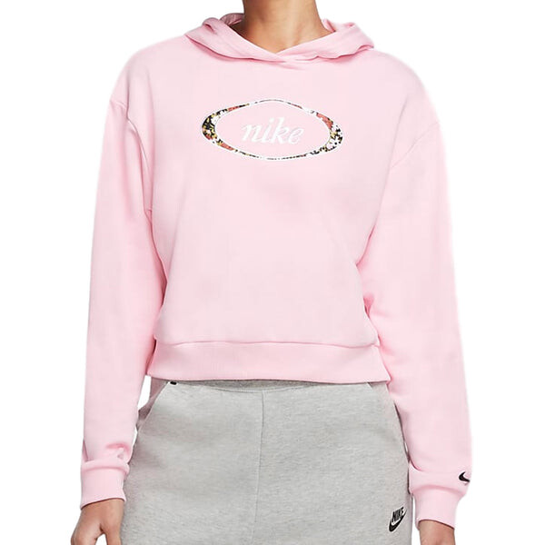 Толстовка (WMNS) Nike Sportswear Crop Fleece Hoodie 'Pink', розовый — фото 4