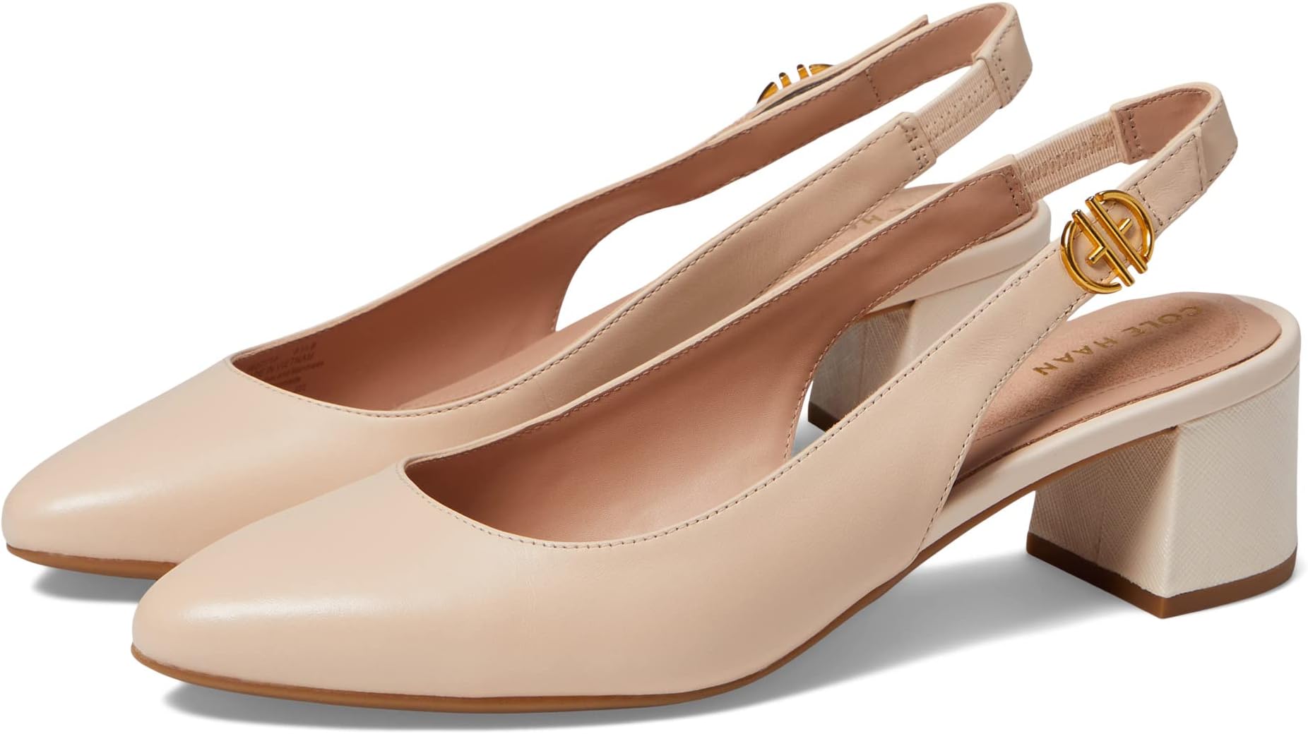 

Туфли The Go-To Slingback Pump 45 mm Cole Haan, цвет Bleached Tan Leather