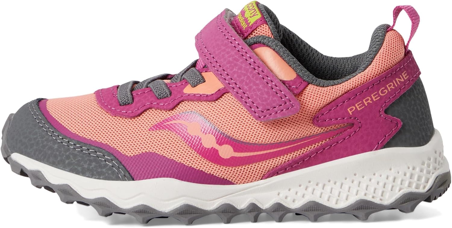 Детские кроссовки Saucony Peregrine Kidz с альтернативной застежкой (унисекс), Berry/Coral — фото 4