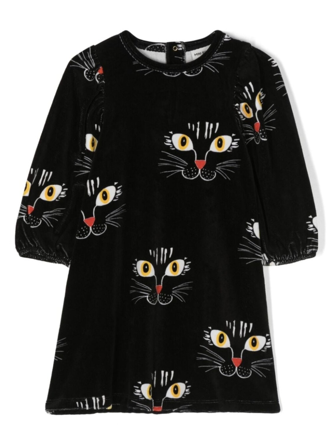 

Mini Rodini велюровое платье Angry Cat, черный