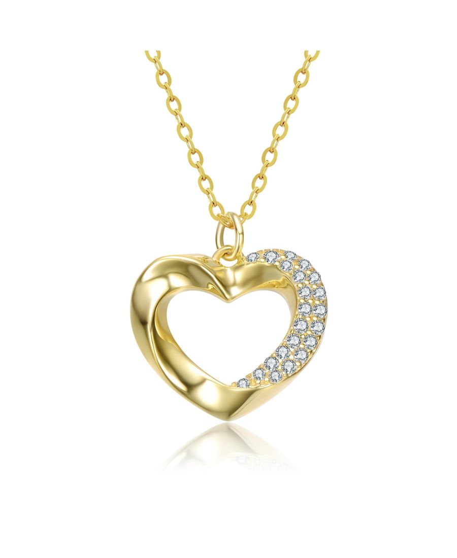 

Подвеска в форме сердца для подростков, покрытая 14-каратным золотом и украшенная прозрачными кубическими циркониями Rachel Glauber, Gold