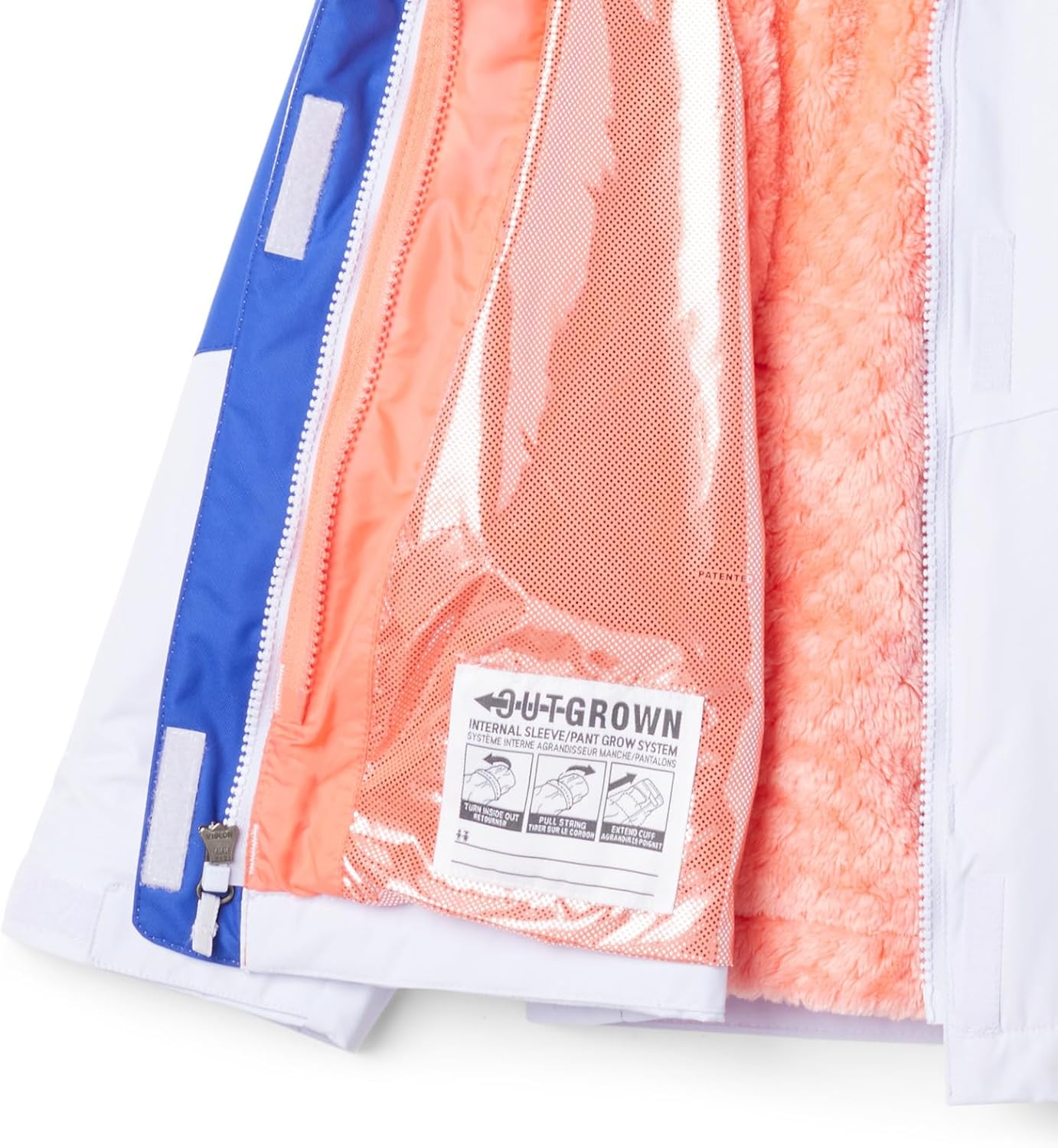 Columbia детская куртка Bugaboo III Fleece Interchange, Snowdrift/Clematis Blue/Hot Coral — фото 3