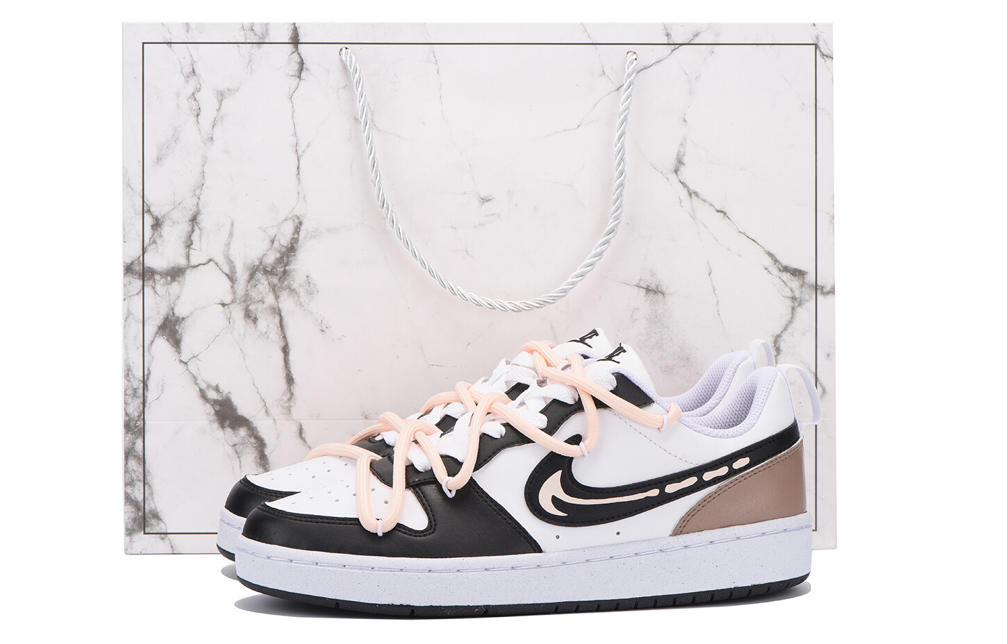 

Кроссовки Nike Court Borough Skateboarding Shoes Women's Low-top Brown/black/white, черный/коричневый