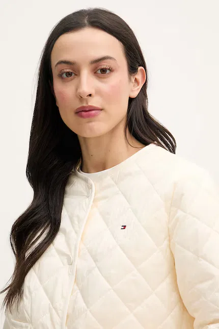 Куртка короткая стеганая Tommy Hilfiger, бежевый — фото 4