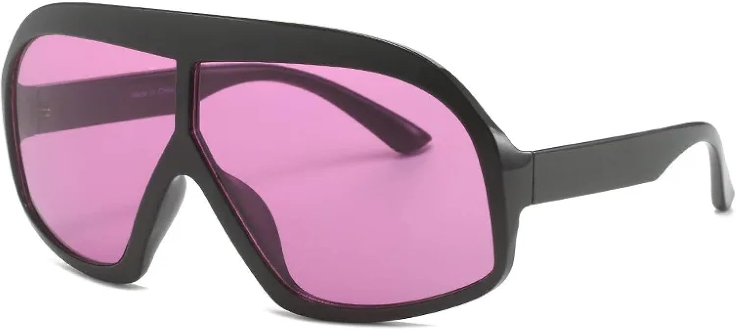 

Большие панк-солнцезащитные очки для женщин и мужчин, роскошные солнцезащитные очки-щитки, винтажные очки для активного отдыха, защита от УФ-излучения UV400 TVTBBVV, Black-purple