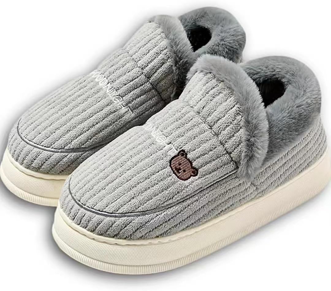 

Стеганые домашние тапочки-пуховики с полным покрытием стопы, ультрамягкой хлопковой подкладкой, флисовой подкладкой и нескользящей подошвой, обеспечивающие комфорт и тепло в течение всего дня, подходят для женщин и мужчин Auraglor, серый
