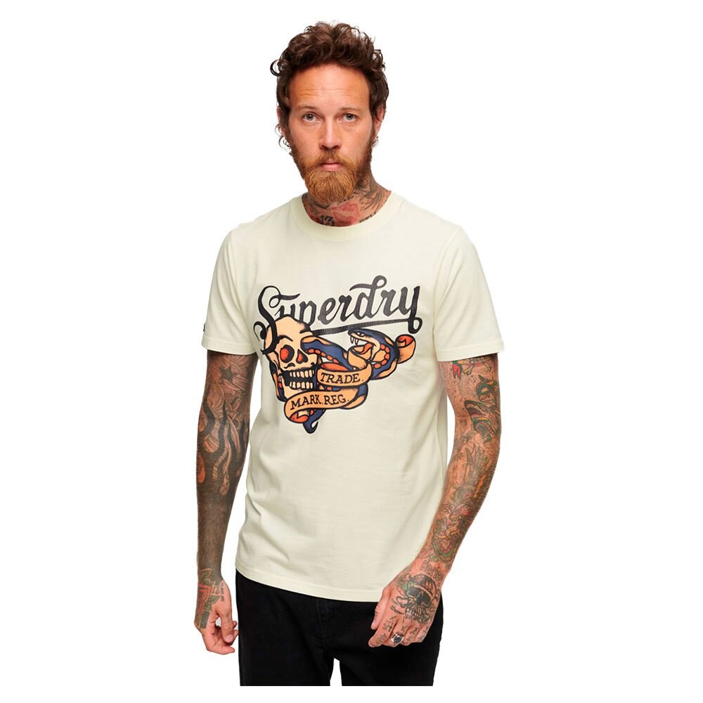 

Футболка Superdry Tattoo Script Graphic Short Sleeve Round Neck, бежевый