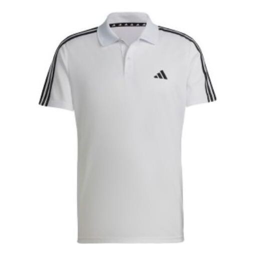

Футболка train essentials пике 3 полоски тренировочная рубашка поло Adidas, белый