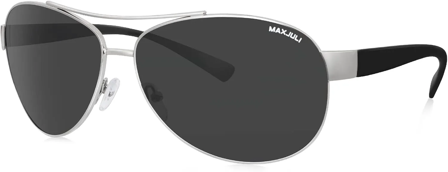 

Солнцезащитные очки-авиаторы MAXJULI для лица малого и среднего размера, классическая металлическая оправа со стеклянными линзами, модель 8805, Silver+grey