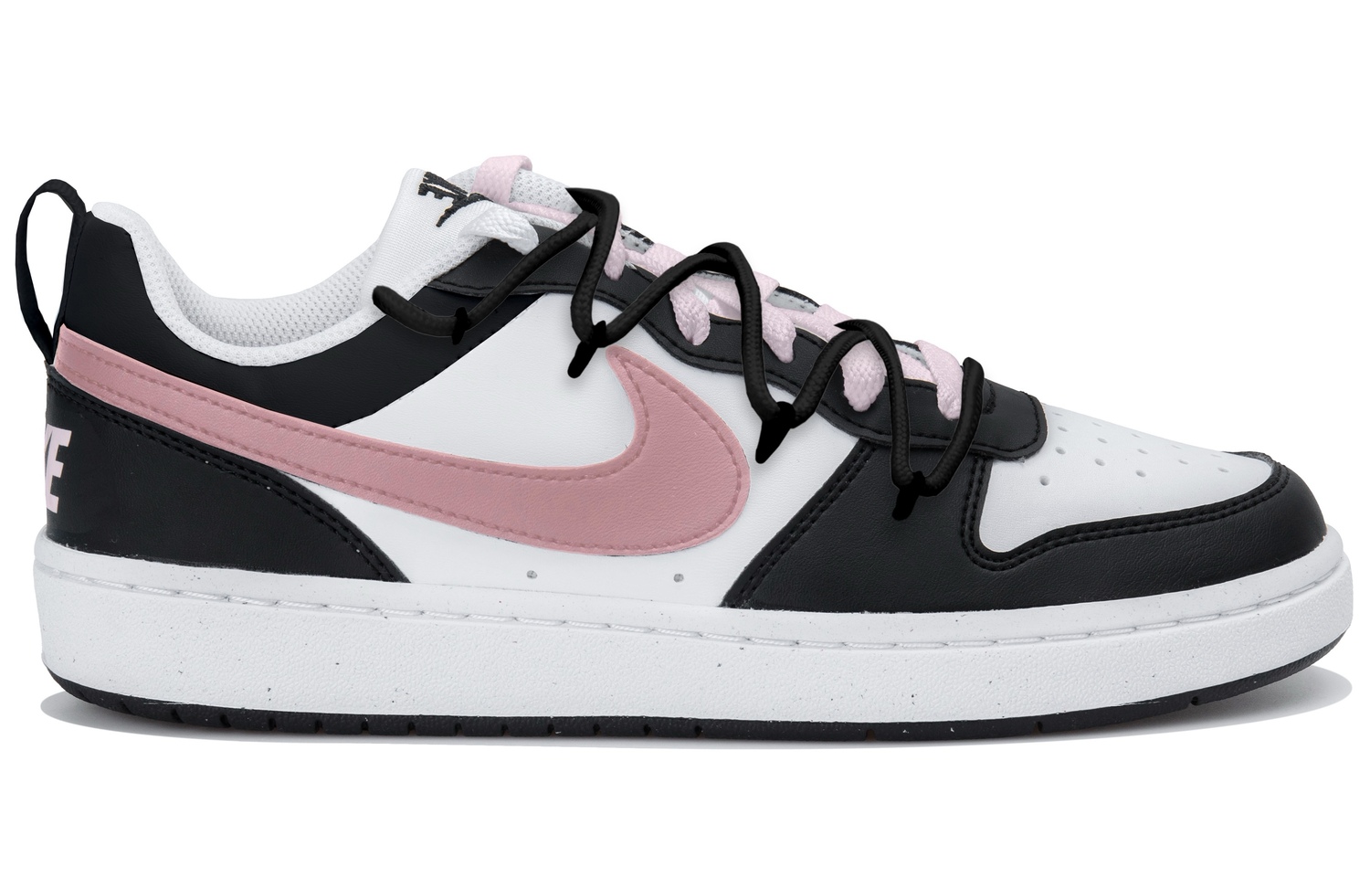 Кроссовки для скейтбординга Court Borough LOW RECRAFT для детей и подростков Nike, белый/розовый/черный — фото 2