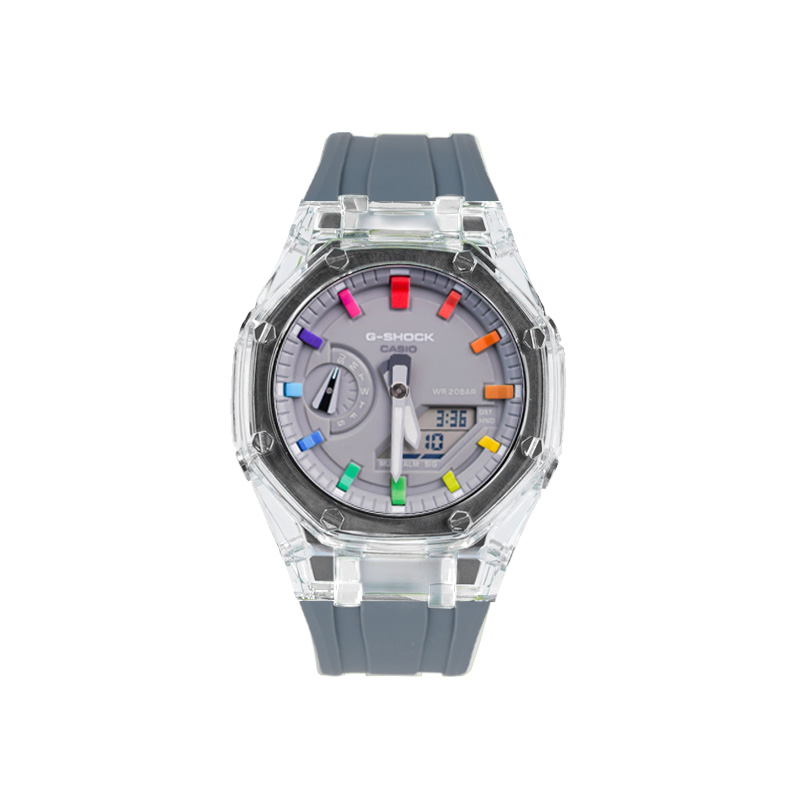 

CASIO Часы Unisex 48.5mm Gray Watch, Fantasy Rainbow Glacier Gray