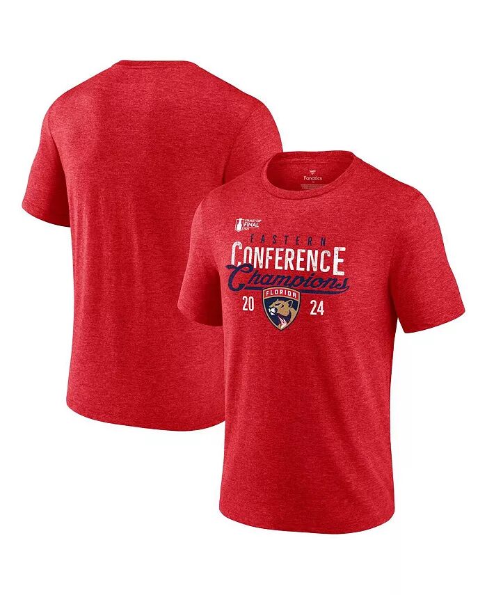 

Футболка мужская Heather Red Florida Panthers 2024 Eastern Conference Champions Tri-Blend Fanatics