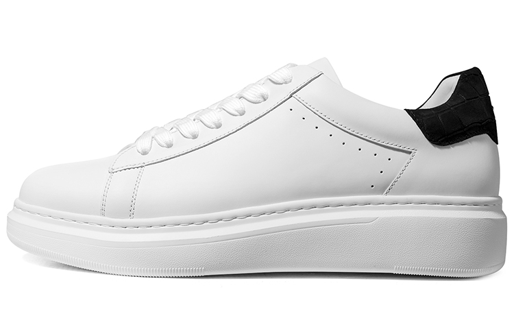 Повседневные универсальные черные кроссовки с каблуком White Sneakers Skateboard Shoes мужские белые THOM WILLS, [Box]белый G971-1 (Includes Shoe Horn/Shoelace/Wipe) — фото 3