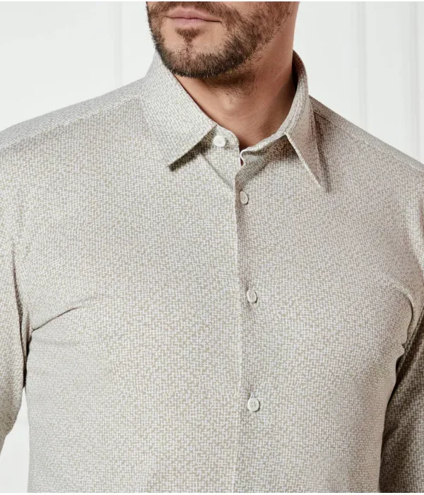 Рубашка P-ROAN-kent-C1-233 slim fit Boss, бежевый — фото 4