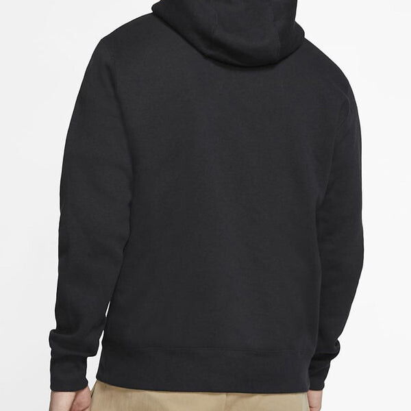 Толстовка Nike Sportswear Club Fleece Pullover Hoodie 'Black white', черный — фото 3