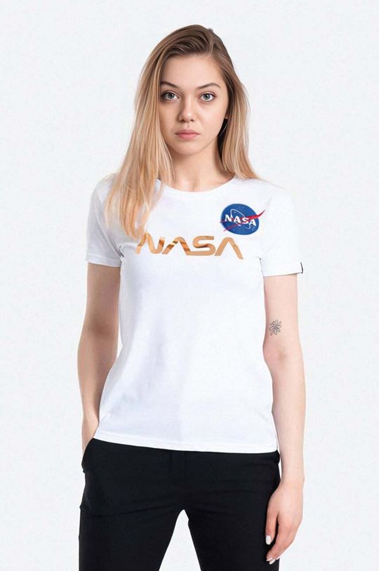 

Хлопковая футболка NASA PM T Alpha Industries, белый