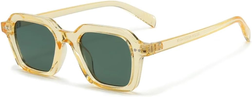 

Винтажные квадратные солнцезащитные очки с цветными заклепками для мужчин, модные градиентные очки с защитой от УФ-излучения UV400 для женщин, люксовые UATXTAU, Yellow