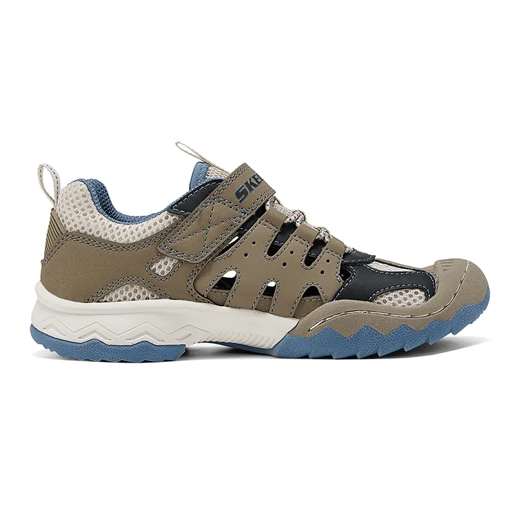 Skechers Kids Детские сандалии Little Body Armor 2.0 с противоскользящей подошвой, устойчивые к истиранию, дышащие, низкие, цвет taupe/blue — фото 2