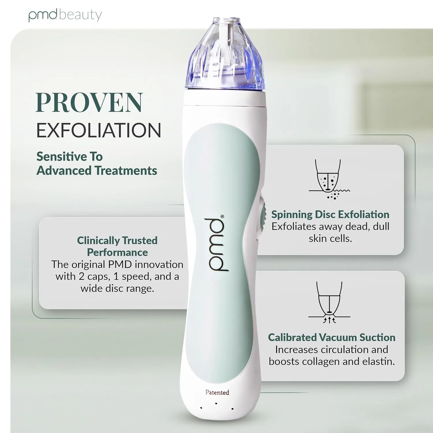 PMD Beauty Personal Microderm Classic - Набор для домашнего использования, инструмент для отшелушивания кожи лица, микродермабразия для ухода за кожей лица и тела., Grey — фото 2