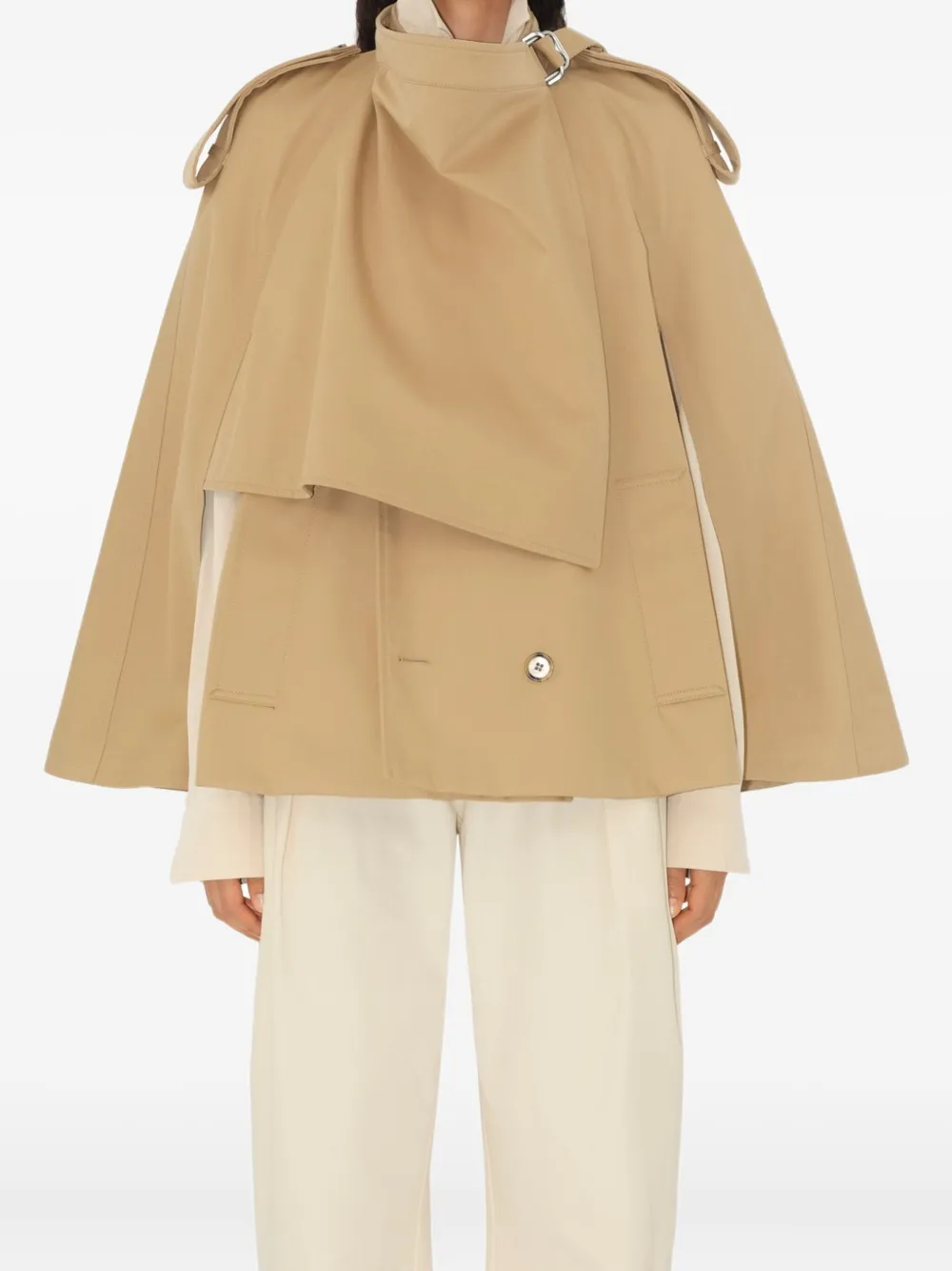 

Хлопковый кейп BURBERRY, нейтральный