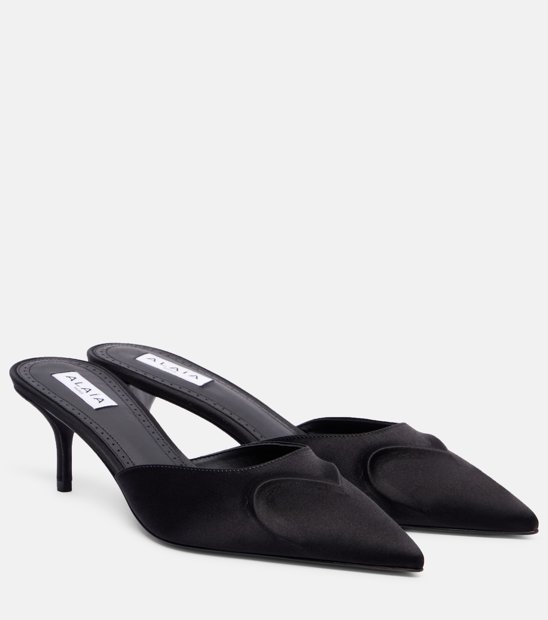 Le Cœur 3D 55 сатиновые мюли Alaïa, нуар