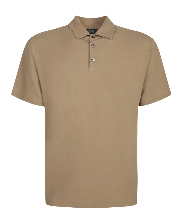 

Бежевая футболка-поло, повседневная одежда Zanone, бежевый