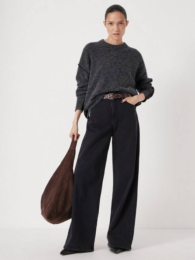 

Джемпер с цветными блоками из шерсти HUSH, Charcoal Marl/ Black