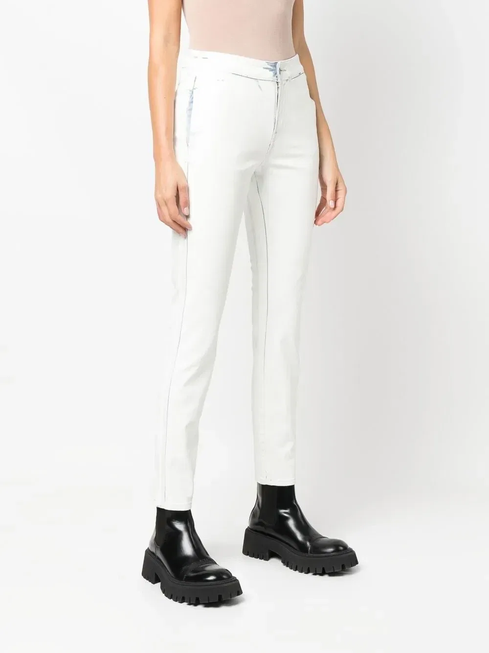 Узкие джинсы - D-Tail Track Denim Joggjeans DIESEL, белый — фото 3
