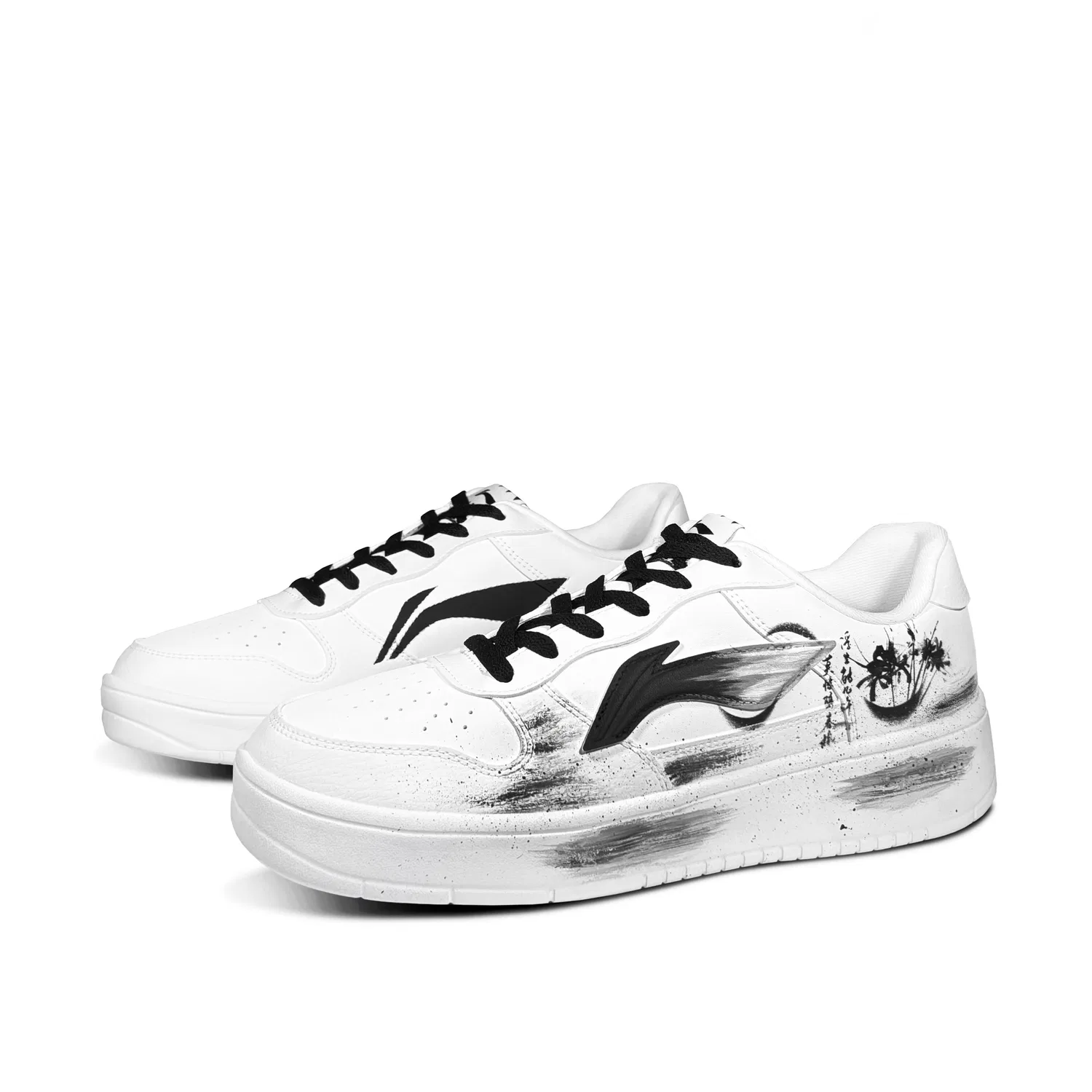 Кроссовки скейтбордические с принтом Li-Ning Black White — фото 4