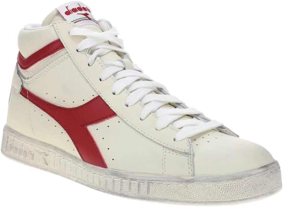 Мужские кроссовки Diadora Game L с высокой шнуровкой и восковой обработкой, повседневные - красные, белые, красный — фото 2