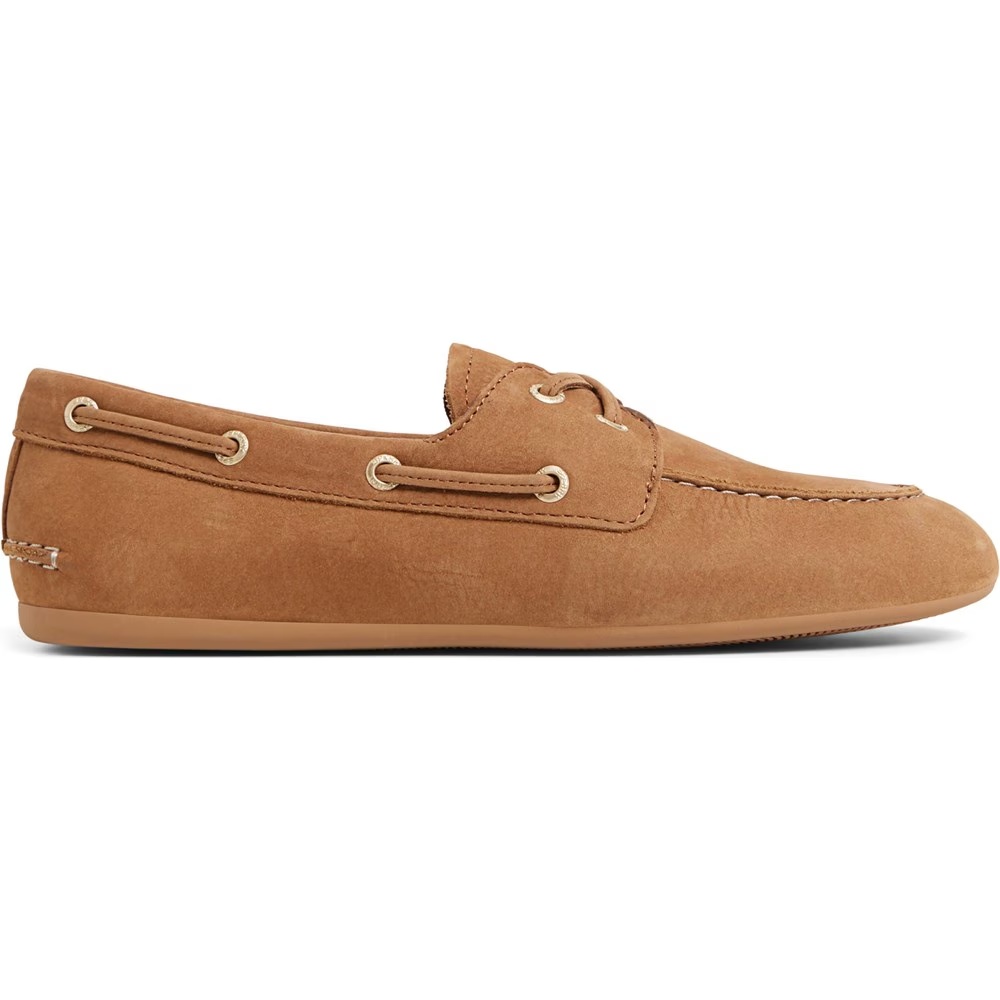 Тонкие кожаные туфли-лодочки Sperry, коричневый — фото 2