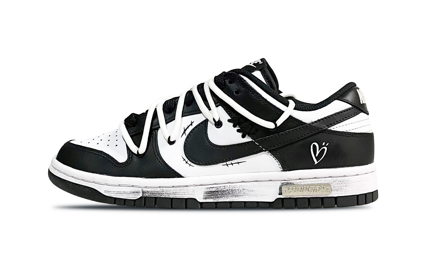 

Кроссовки Nike Dunk Skateboard Shoes Women's Low-Top White Black, Черный, Кроссовки Nike Dunk Skateboard Shoes Women's Low-Top White Black