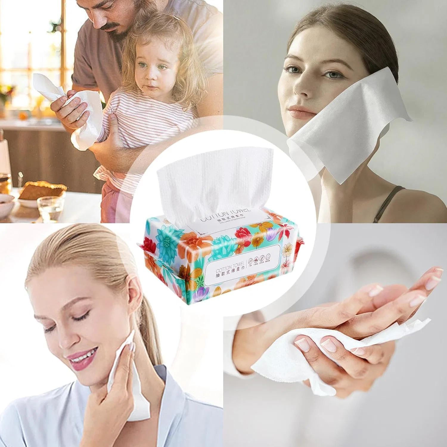 Салфетки для лица Soft Cotton Tissue, 100 шт, белые — фото 4