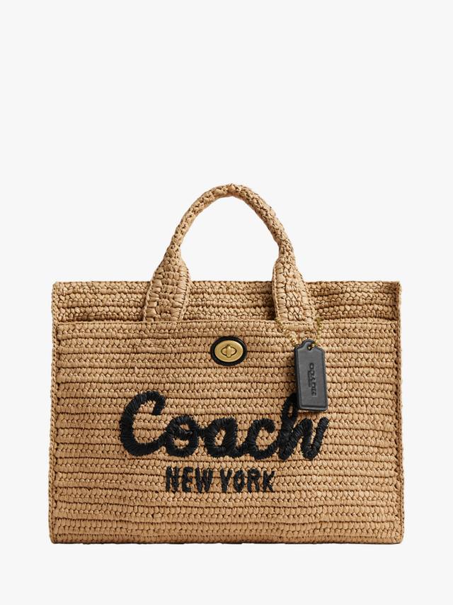 

Соломенная сумка-тоут Coach, цвет Golden