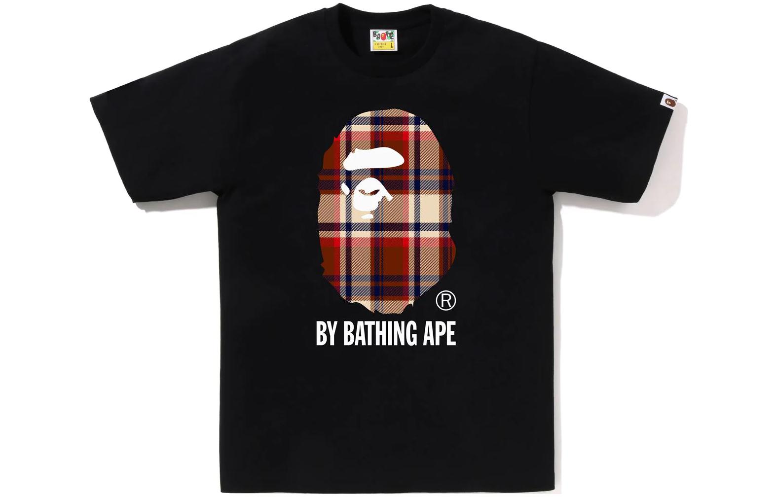 

Футболка BAPE Check By Bathing Ape A Bathing Ape, черный/красный