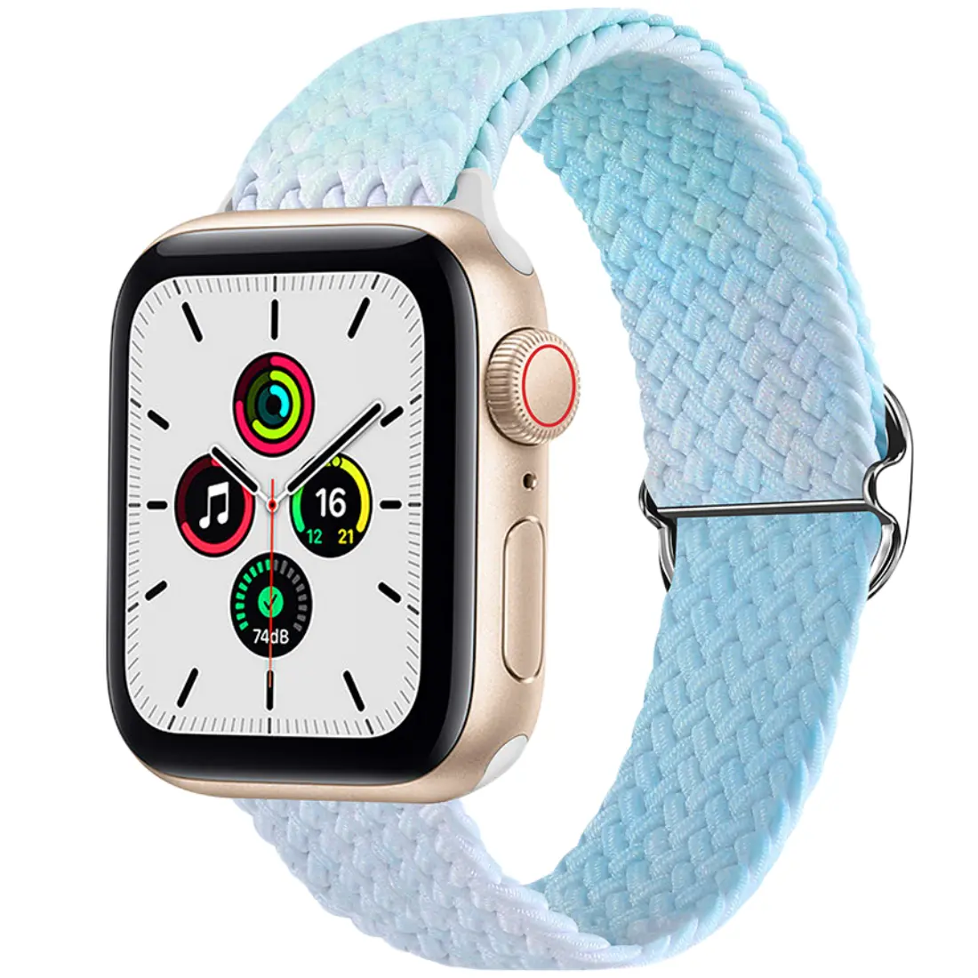 

Ремешок, совместимый с Apple: нейлон Zhongwo, Pink Green Blue Gradating White